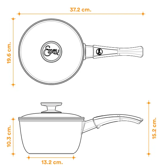 medidas totales cacerola essen 18 cm